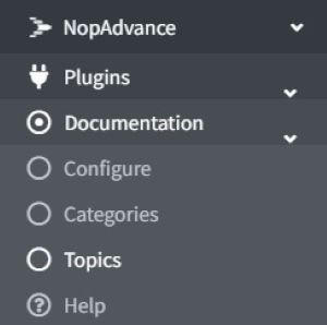 documentation plugin nopadvance menu